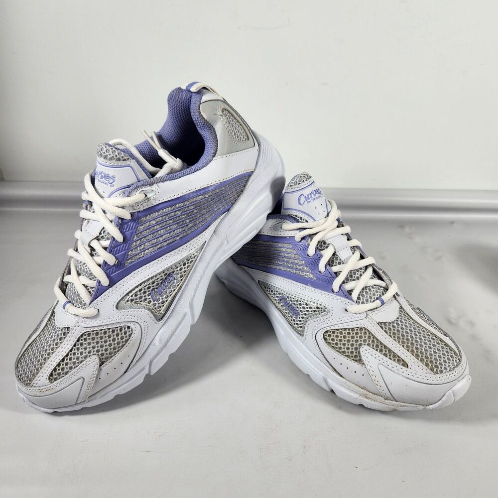 NEW Sports Sneakers Athletic Shoes Curves for Women Size 9 NEW NOS White Purple